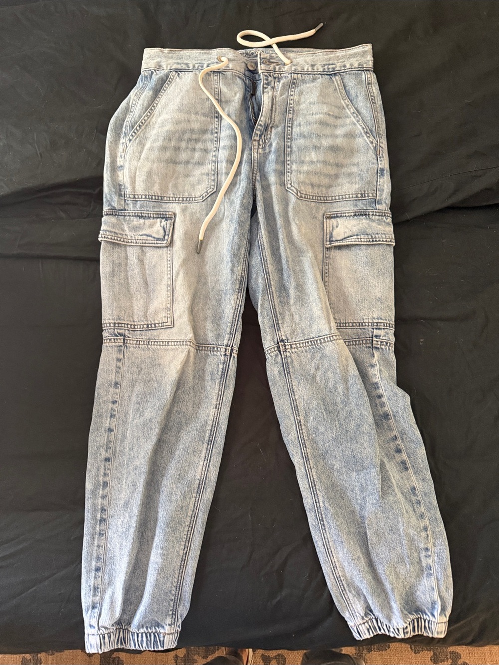 American Eagle Outfitters Light Blue Cargo Jogger Pants
